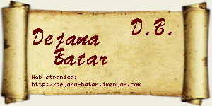 Dejana Batar vizit kartica